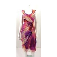 BNWT M&S Marks and Spencer Size 14 Multicoloured Pink Silk Long Dress