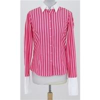 bnwt tommy hilfiger size 8 pink white striped long sleeved shirt