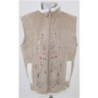 BNWT Neutral Territory size M/L beige embroidered gilet