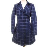 bnwot ms collection size 8 blue window pane check belted mac