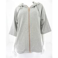 bnwt rxtr size m grey marl short sleeved hoodie with bronze tone hardw ...