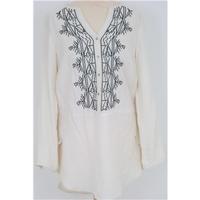 bnwt ms size 8 cream blouse with embroidery