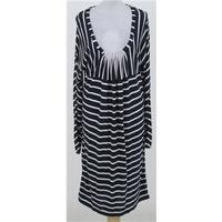 bnwt reiss size l navy cream stripe jersey dress