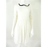 BNWT Asos Size 12 White 3/4 Sleeves Pleated Pouf Dress