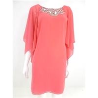 BNWT Pixie Lott Lipsy Size 12 Coral Summer Dress With Beads Detail