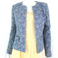 BNWT Marks And Spencer Autograph Size 8 Woven Tonal Blues And White Woven Jacket