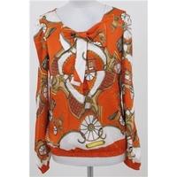 BNWT size S/M orange mix patterned blouse
