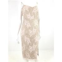 BNWT Autograph Size 18 Cream Sleeveless Dress With Floral Lace Details