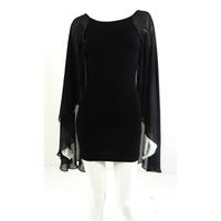 BNWT Topshop Size 6 Black Angel Sleeve Mini Dress