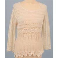 BNWT Laura Ashley size L cream crochet knit top