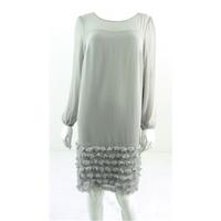 bnwt ms collection size 14 dove grey shift dress with floral hem