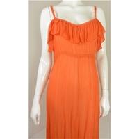 BNWT Dorothy Perkins Size 6-8 Tangerine Orange Summer Maxi Dress with fluted neckline