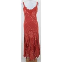 bnwt per una size 14 orange patterned long dress