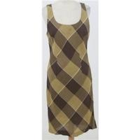 BNWT Bandolera, size 14 brown check linen mix dress