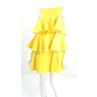 bnwt zara basic size s canary yellow ruffle dress