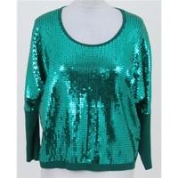 bnwt m co size m green sequin front jumper