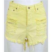 bnwt some days lovin size s yellow denim cut off shorts