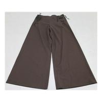 bnwt jean paul gaultier size 12 brown fine wool wide leg trousers