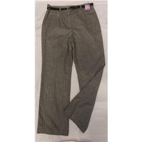 BNWT Marks and Spencer size 14m grey pinstripe wool trousers with belt