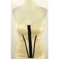 bnwt lipsy size 8 cream bustier with black lining