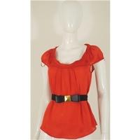 bnwt river island size 8 orange crush empire line slinky top