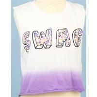 BNWT Minkpink, size S white & purple cropped top with \