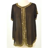 BNWT M & Co Size 10 Black With Gold Embellishment Top