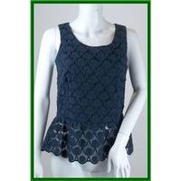 BNWT - Next - Size: 10 - Dark Blue Embroidered Net - Sleeveless top