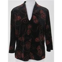 BNWT Roman Originals, size L black & orange velvet top