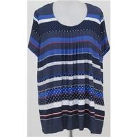 bnwt marks and spencer size 24 blue mix striped short sleeved top