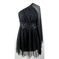 BNWT AX Paris - Size 10 - Black Asymmetric Long Sleeved Chiffon Smock Top
