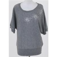 BNWT Debenhams, size 14 grey knit top with diamantes