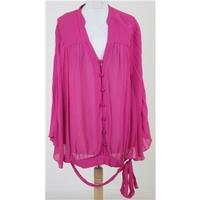 bnwt monsoon size l bright pink sheer top