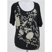 BNWT Twiggy for M&S, size 12 black & cream floral top