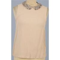 BNWT Topshop, size 8 stone sleeveless top with beaded collar detail