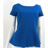 bnwt banana republic uk 12 cerulean peplum short sleeved top