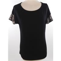 bnwt ms size 8 black top with sequinned detailing