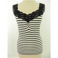 BNWT M&S Size 8 Black & White Vest Top