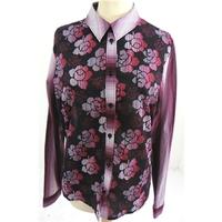 BNWT Laura Ashley Size 16 Cherry, White And Black Striped And Floral Patterned Shirt