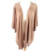 BNWT Monsoon Size XL Bronze Gold Sparkly Angel Sleeve Embroidered Lightweight Cardigan