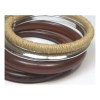 BNWT W Brown & silver tone bangles x 4