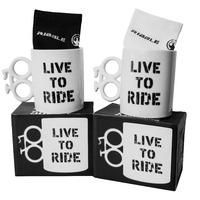 Boxer Gifts - Live To Ride Mug with Ribble Socks - White Socks