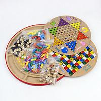 Board Game Games Puzzles Circular Wood Ten in One