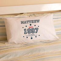 boys 18th birthday established since year pillowcase