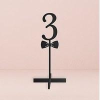 bow tie acrylic table number black number 2