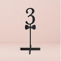 bow tie acrylic table number black number 6