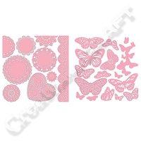 BoBunny 12x12 2 Packs of Stickable Stencils - Lace and Butterflies 372036