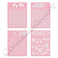 bobunny 6x8 4 packs of stickable stencils kaleidoscope starling whimsy ...