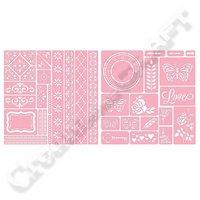 bobunny 12x12 2 packs of stickable stencils borders and love 372035