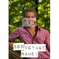 Bon Voyage Label | Photo Upload Card